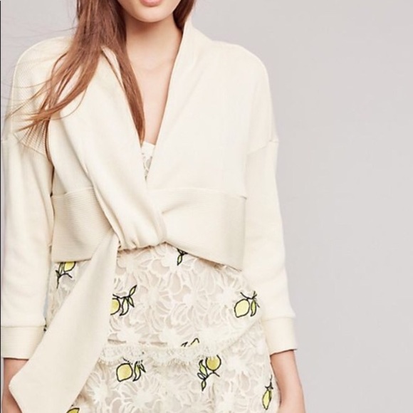 Anthropologie Tops - Anthropologie Saturday Sunday cream crop cardigan
